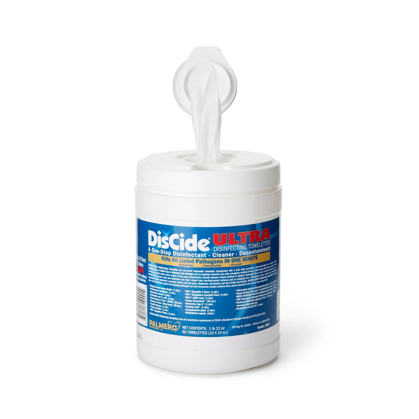 TOWELETTE, MOIST DISCIDE ULTRA10.5"X10" (60/CN) (12CN MIN)
