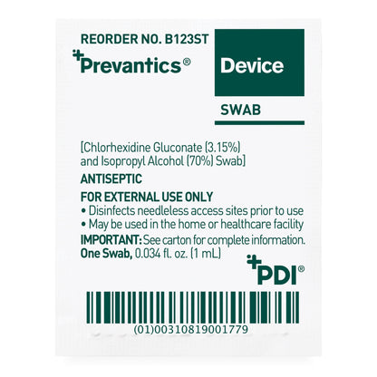 SWAB, DEVICE PREVANTICS ANTISEPTIC 1ML (160/BX 10BX/CS)