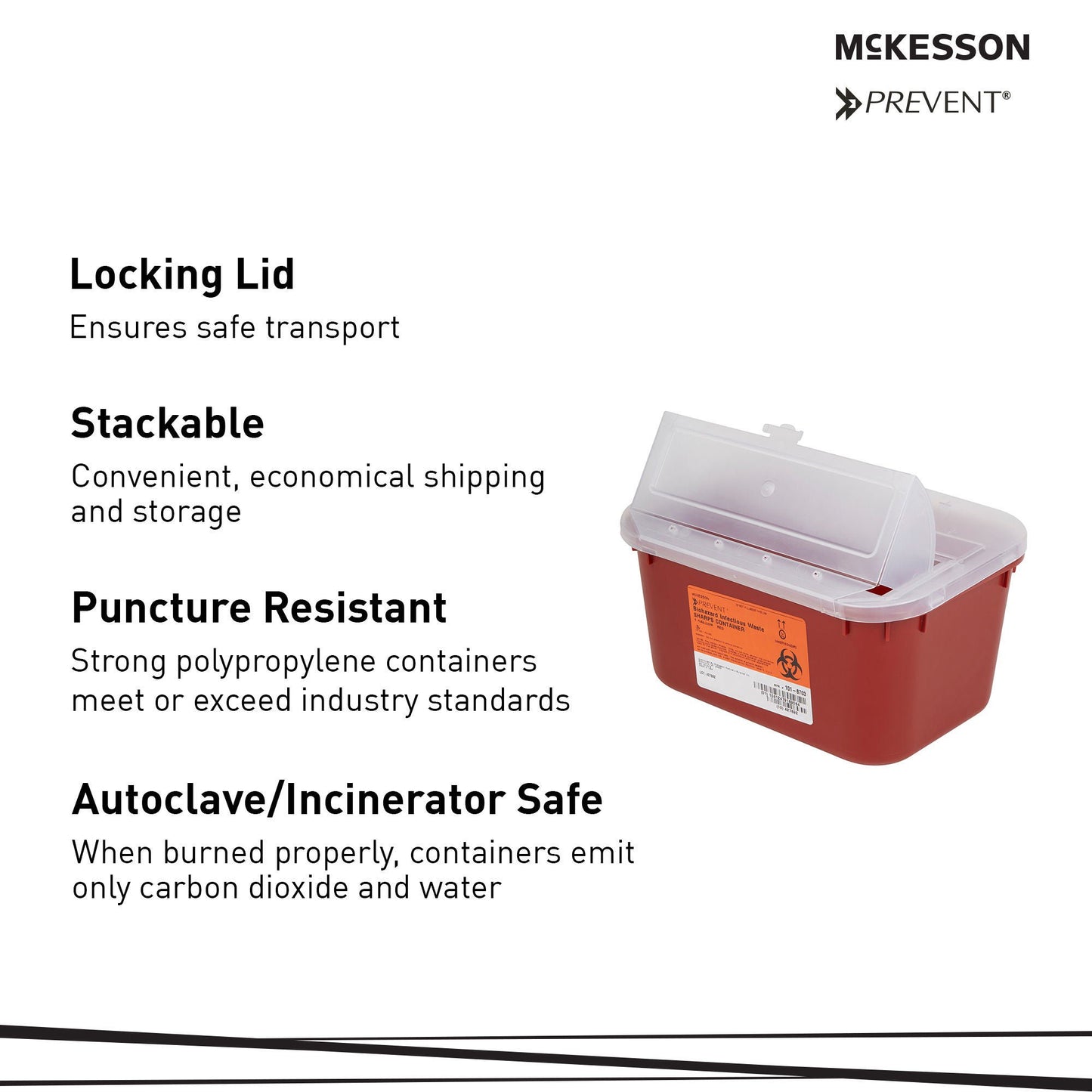CONTAINER, SHARPS RED 1GL STACKABLE (24/CS)
