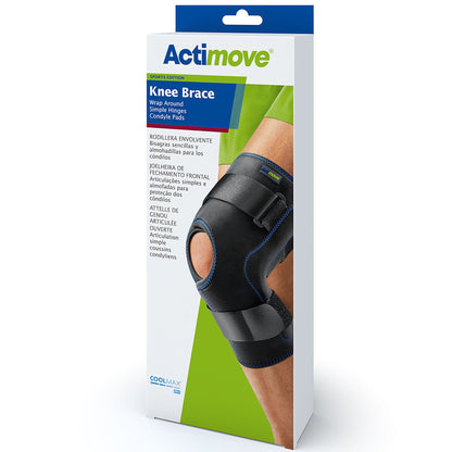 KNEE BRACE, WRAP AROUND SIMPLEHINGED BLK 2XLG 22"-24"