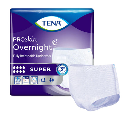 UNDERWEAR, TENA PROT OVRNIGHT W-SHAPE HI-ABSRB LG (14/BG 4BG