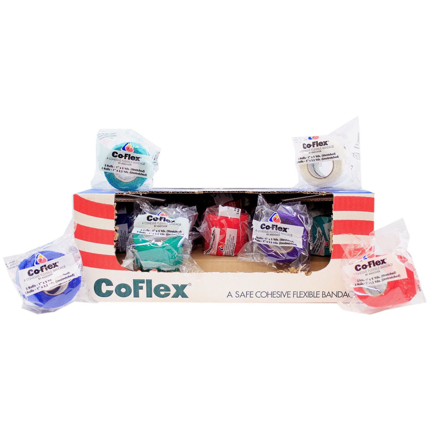 BANDAGE CO-FLEX 1" RNBW 2/BX 2/PK=BX 15BX/CS
