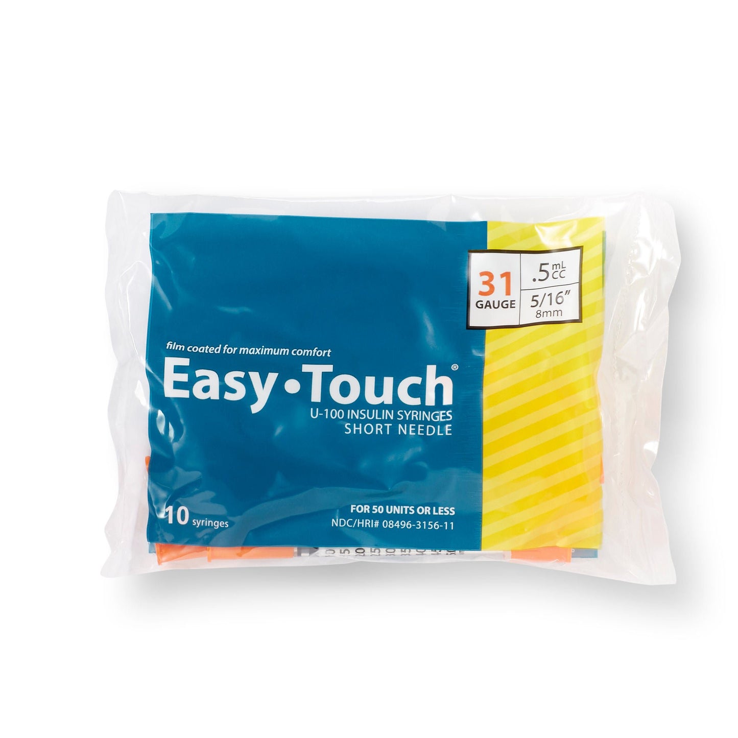SYRINGE/NDL, EASY TOUCH .5CC 31GX5/16" (100/BX 5BX/CS)