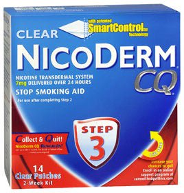 NICODERM CQ, PATCH 7MG/24HR CLR (14/BX)