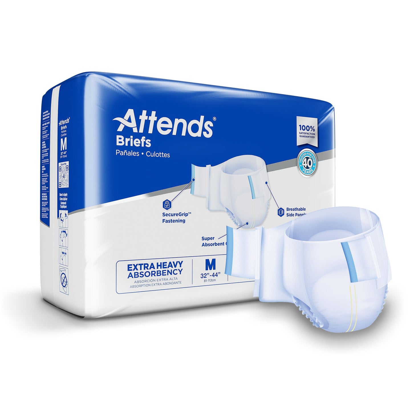 BRIEF, ATTENDS XHEAVY ABSORBENCY MED (25/BG 4BG/CS)