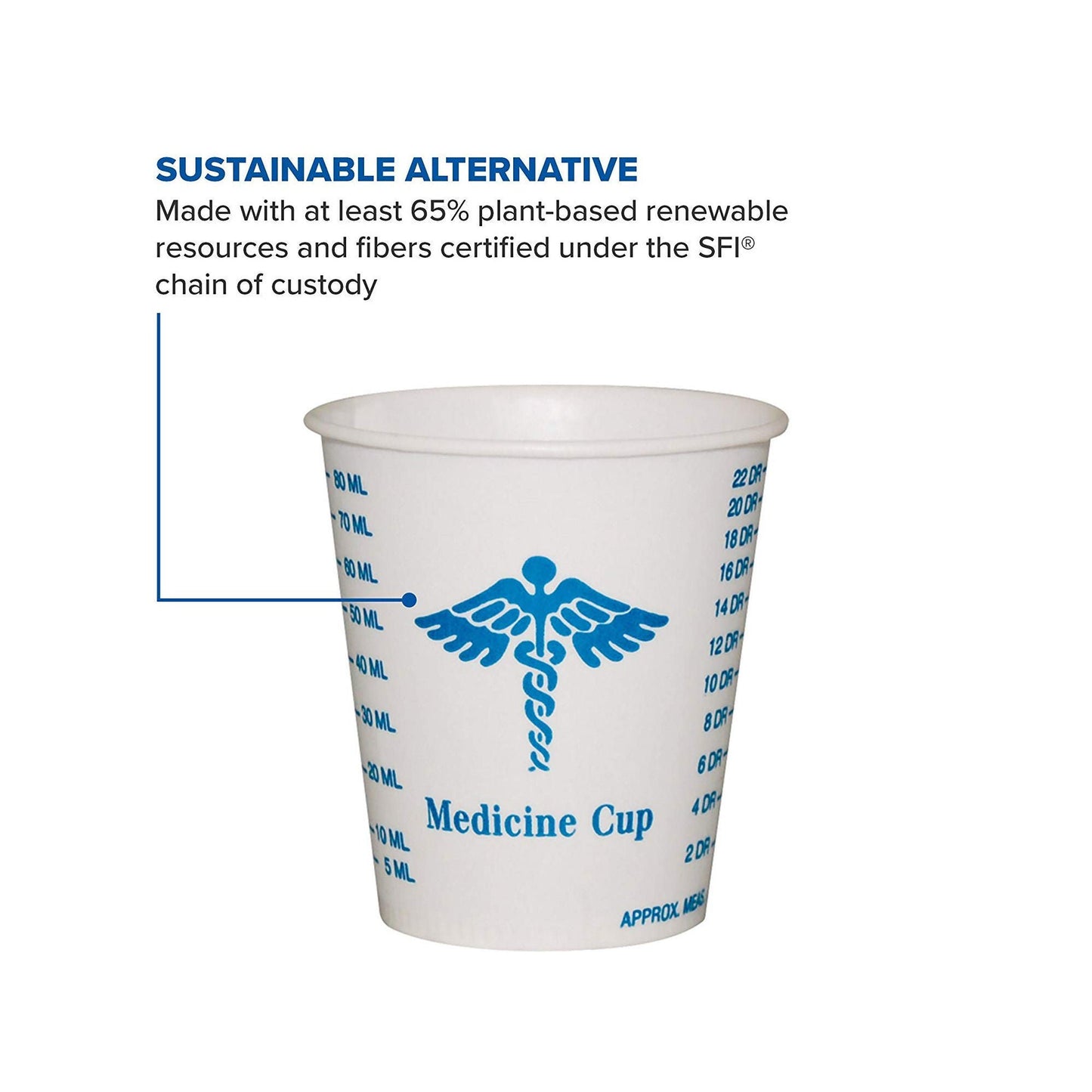 CUP, MEDICINE GRAD WAX COATED 3OZ (100/SL 50SL/CS)