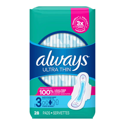 PAD, ALWAYS ULTRA THIN FLEX-WINGS SZ3 (28/PK)