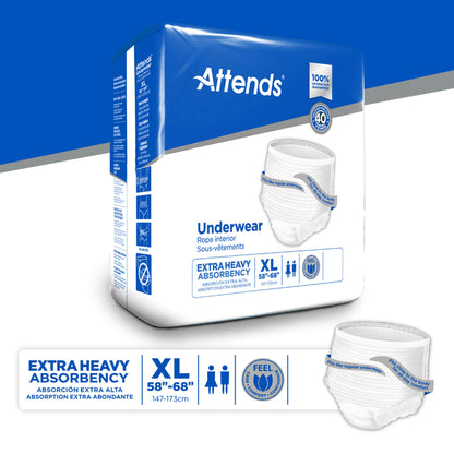UNDERWEAR, ATTENDS X-ABSORBENCY DISP XLGE (25/BG 4BG/CS)