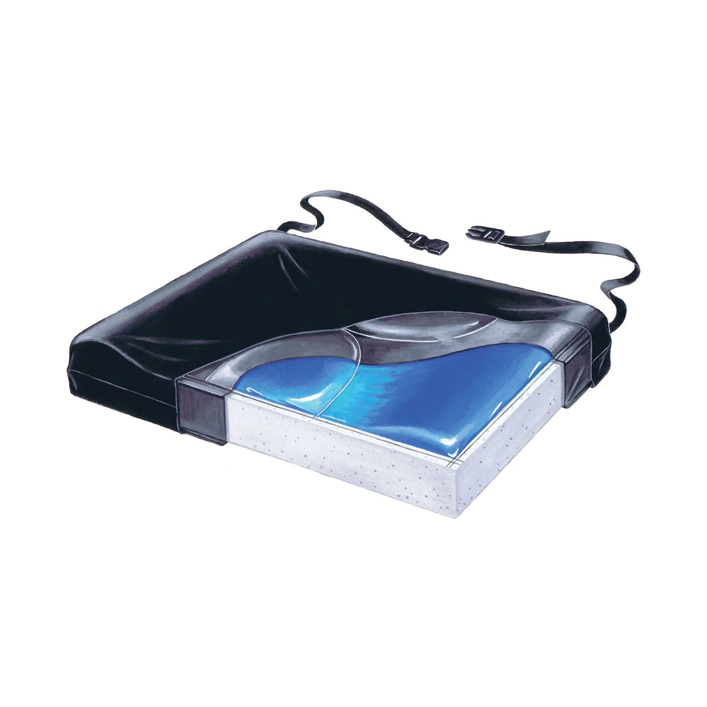 CUSHION, STABILITY PLUS GEL FOAM W/LOW SHEAR CVR