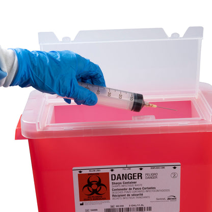CONTAINER, SHARPS RED 3GL OPN LID (12/CS)