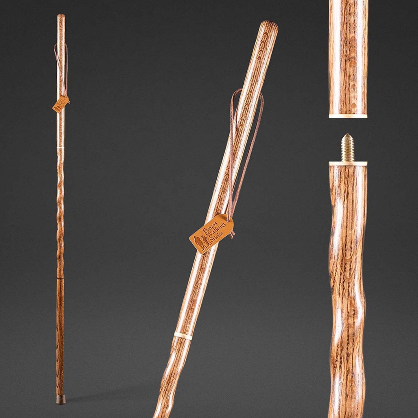 STICK, TRAVELER'S WOOD BRAZOS 55 TWISTED OAK BRN 55"