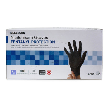 GLOVE, EXAM NTRL XLG N/S CHEMO BLK (180/BX 10BX/CS)