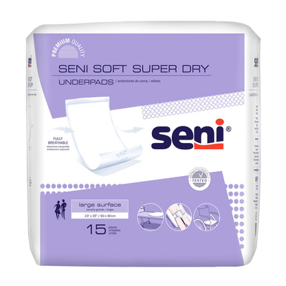 UNDERPAD, SENI SOFT SUPER DRY 23"X35" (15/PK 4PK/CS)