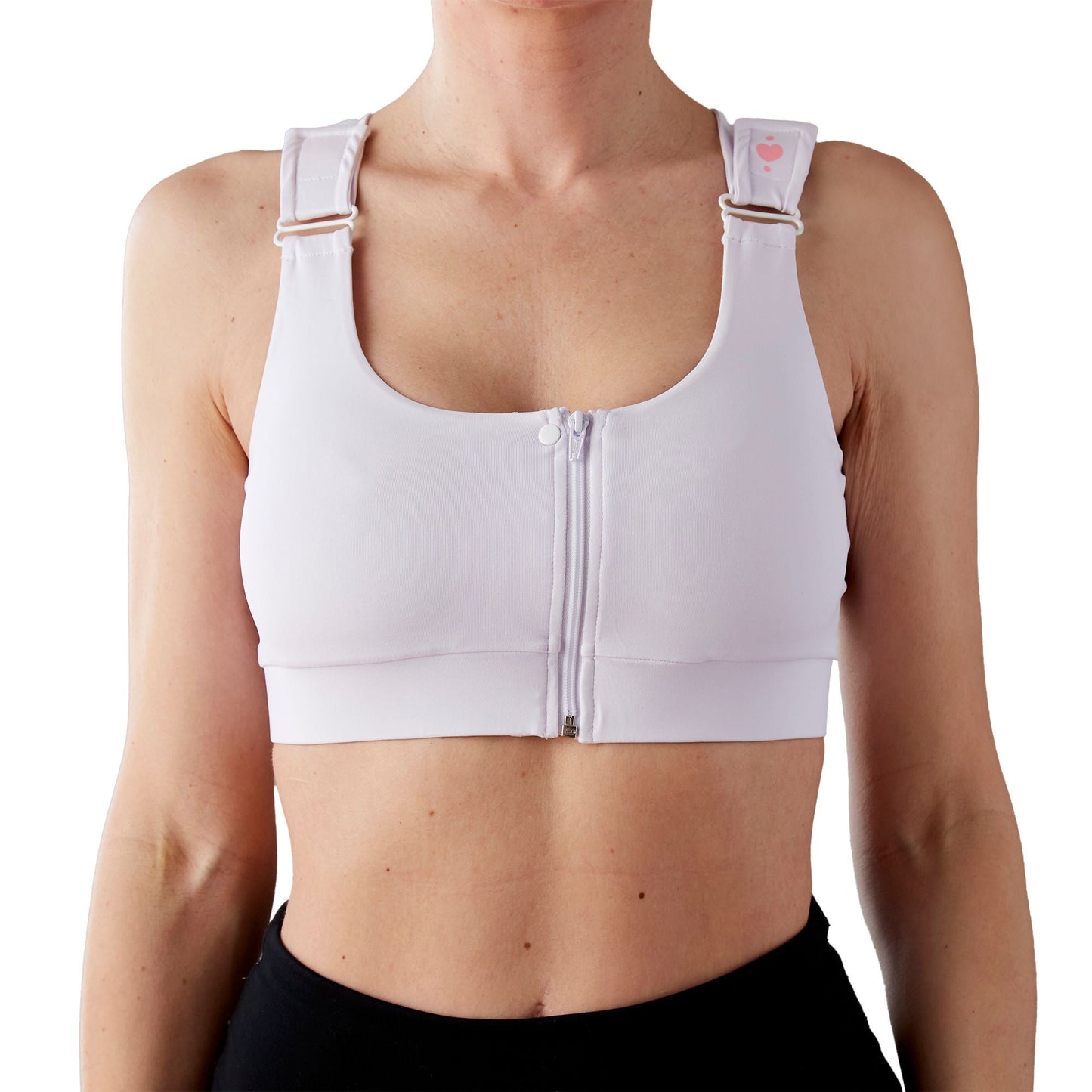 BRA, PST-OP SHIRL W/DBL ZIP FRNT CLSR STRAP WHT XLG (36/CS)