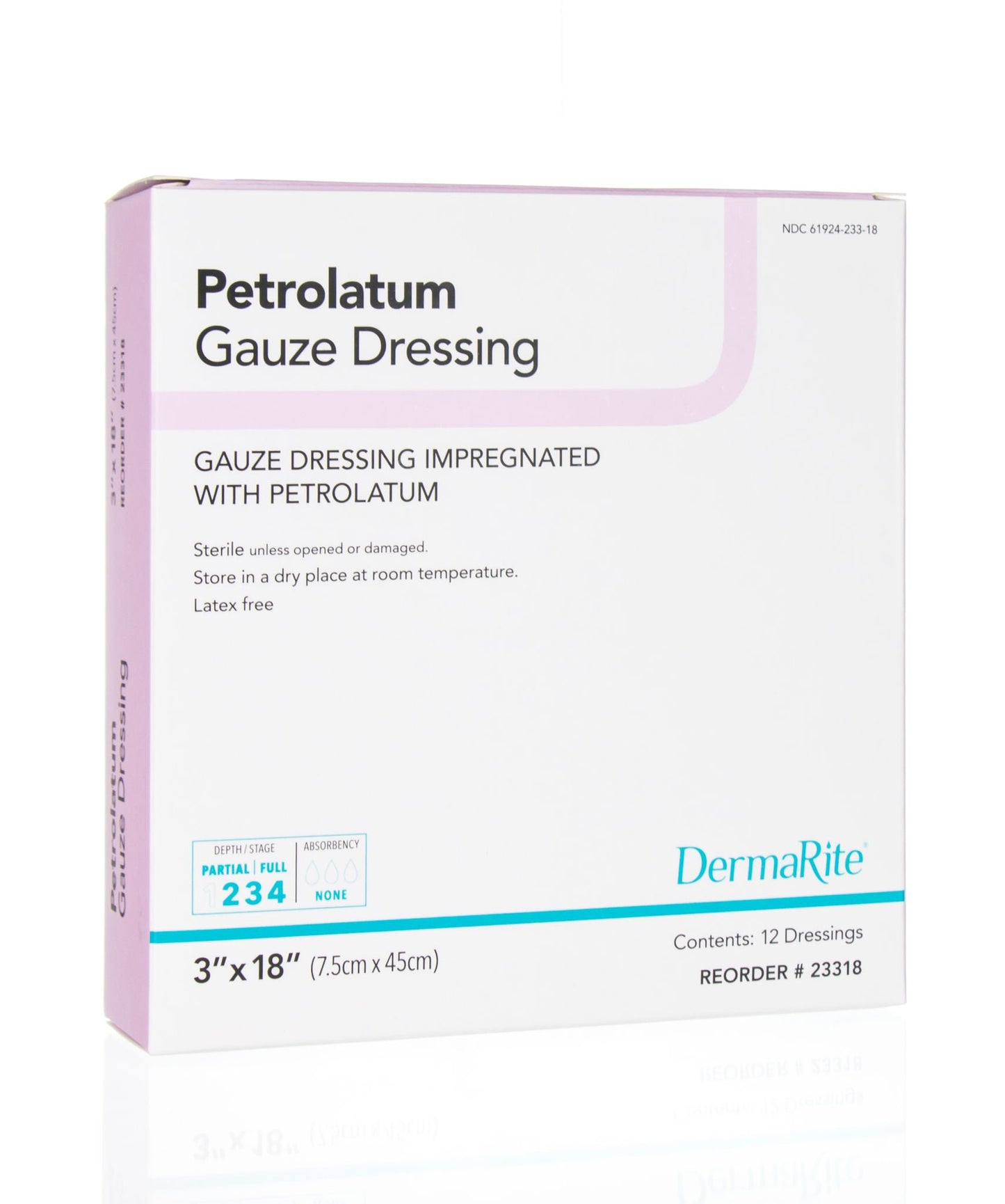 GAUZE, WOUND PETROLATUM 3"X18"(12/BX)