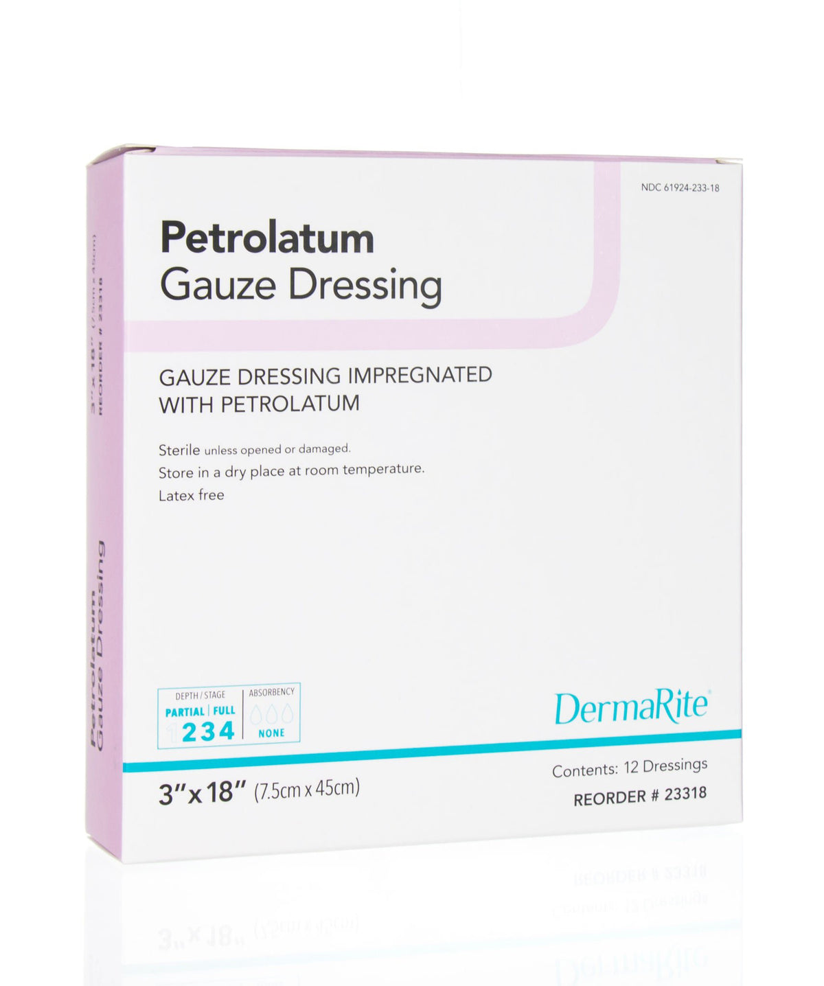GAUZE, WOUND PETROLATUM 3"X18"(12/BX)