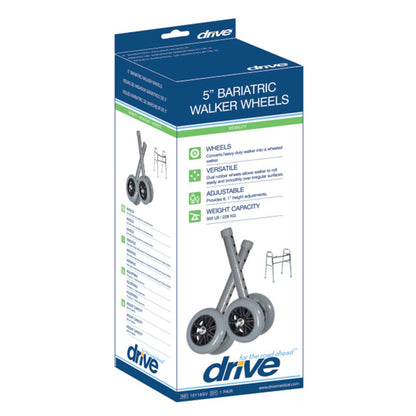 WHEEL, WALKER HD 5" SILVER D/S