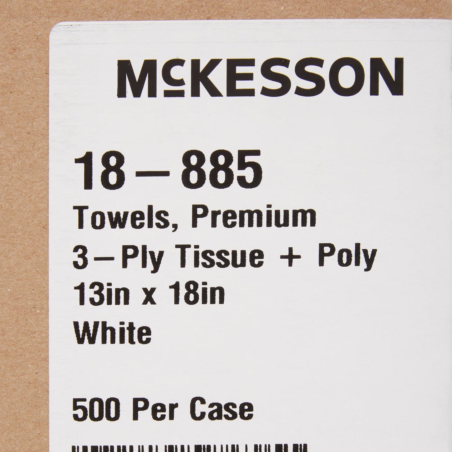 TOWEL, PRO 3PLY/POLY WHT 13X18(500/CS)