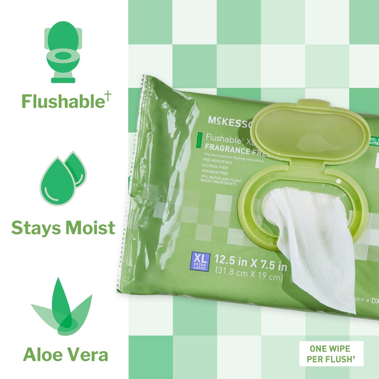 WIPE, WET FLUSHABLE XL UNSCNTDSFT PK W/LID (96/PK 6PK/CS)
