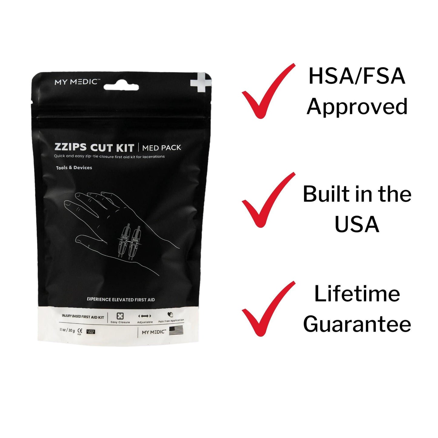 FIRST AID PACK, ZZIPS CUT ALL-IN-ONE BASIC