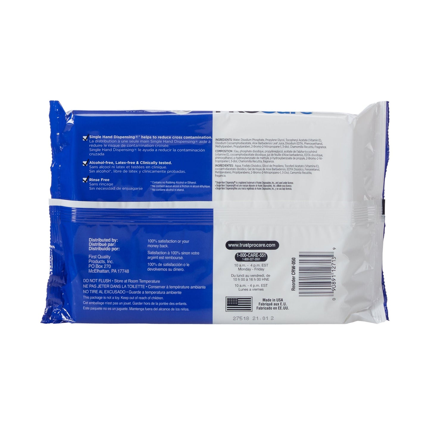 WASHCLOTH, PREVAIL WET PROCAREX8" (50/PK 12PK/CS)