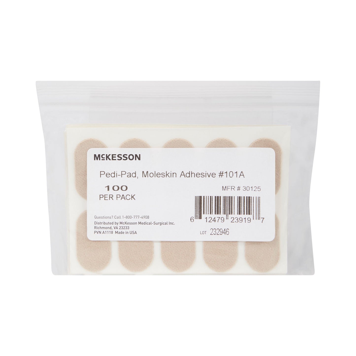 PEDI-PAD, MOLESKIN ADH #101-A 0/PK 10PK/CS)