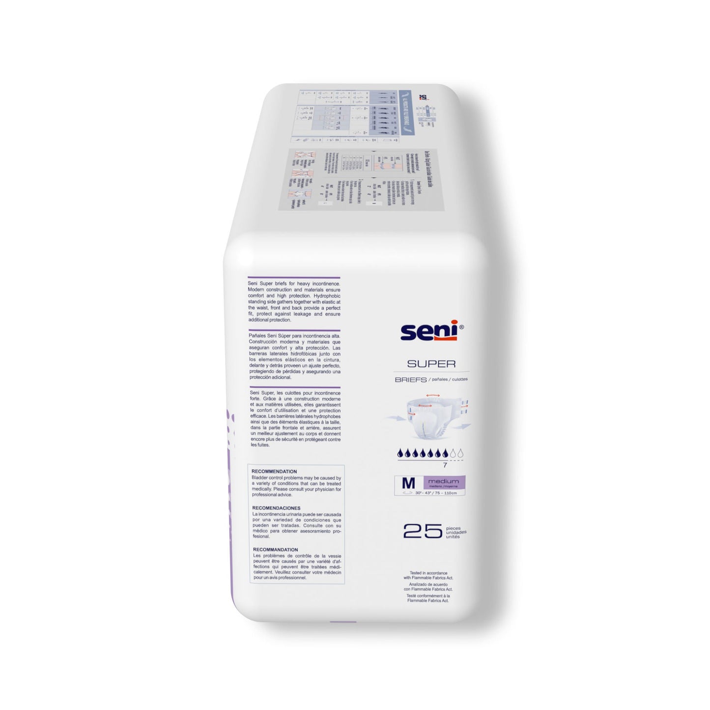 BRIEF, INCONT SENI SUPER MED 30"-43" (25/PK 3PK/CS)