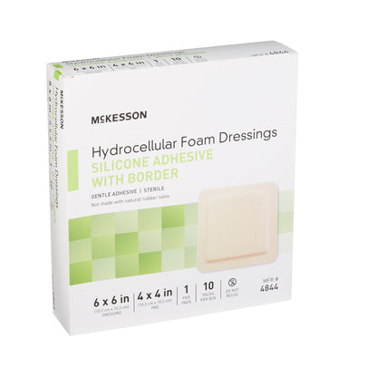 FOAM, ADH SIL W/BORDER 6"X6" (10/BX 20BX/CS)