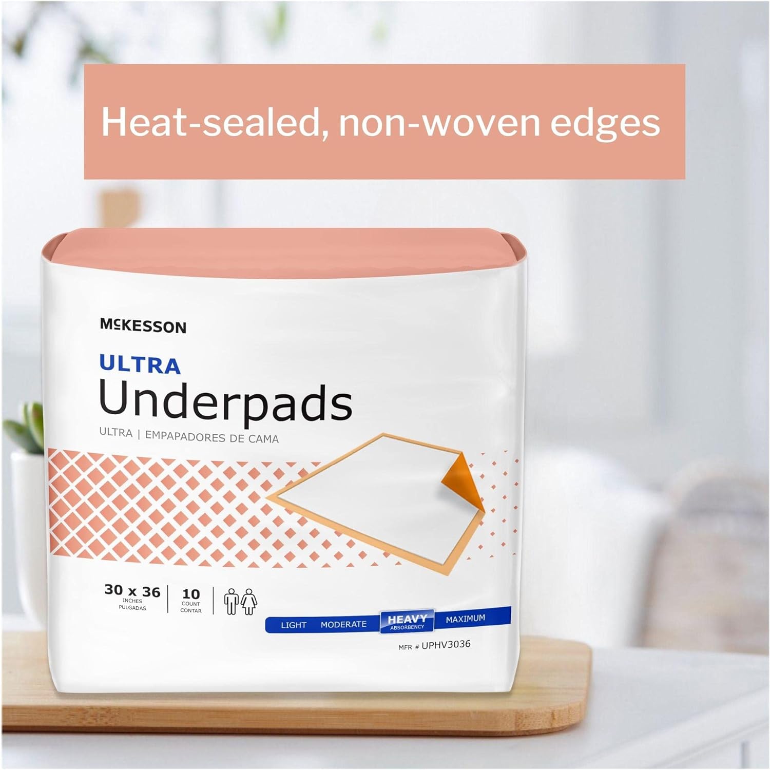 McKesson Ultra Underpads, Adult Incontinence Bed Pads, Chux, Disposable, Heavy Absorbency, 30 in x 36 in, 200 Count