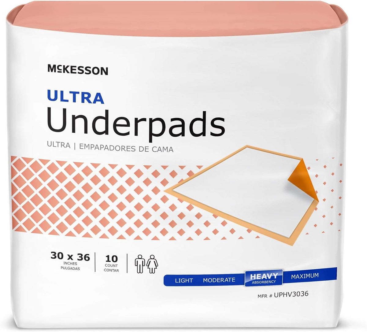 McKesson Ultra Underpads, Adult Incontinence Bed Pads, Chux, Disposable, Heavy Absorbency, 30 in x 36 in, 200 Count