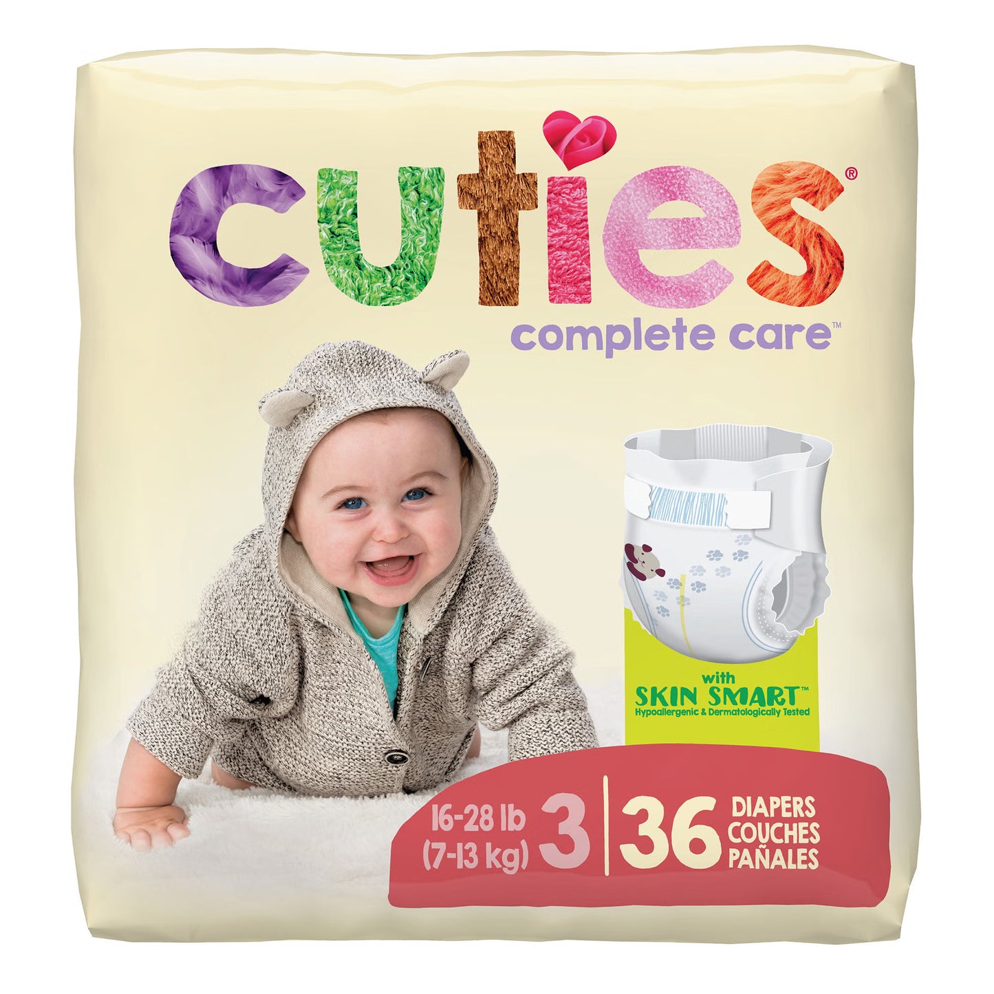 DIAPER, BABY CUTIES SZ3 (36/PK4PK/CS)