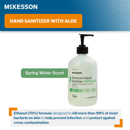 SANITIZER, HAND ALOE W/PUMP 18OZ (12/CS)