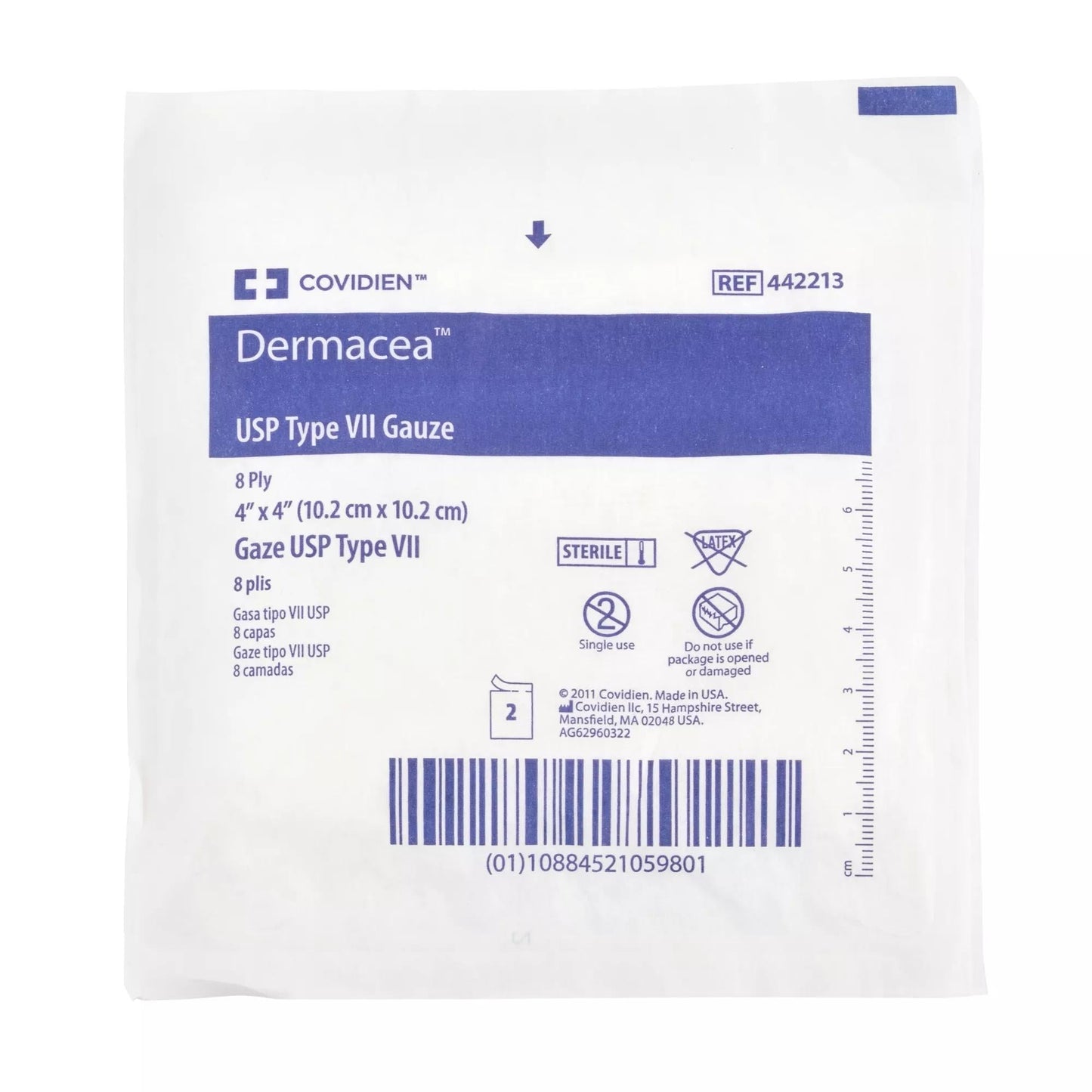 SPONGE, GAUZE DERMACEA 8PLY STR 4"X4" (2/PK 25/PK 24BX/CS)