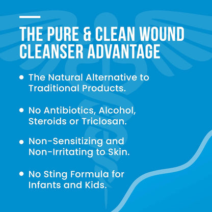 CLEANSER, WND PURE AND CLEAN 8OZ (12BT/BX)