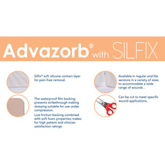 DRESSING, WOUND ADVAZORB SILFIX HYDROPHILIC FM 4'X4" (10/BX)