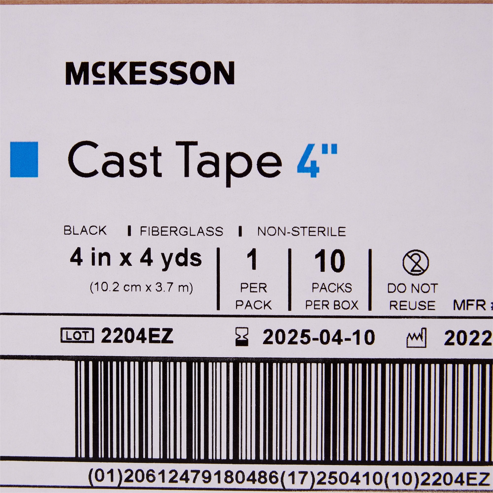 McKesson Black Cast Tape, 4 Inch x 4 Yard