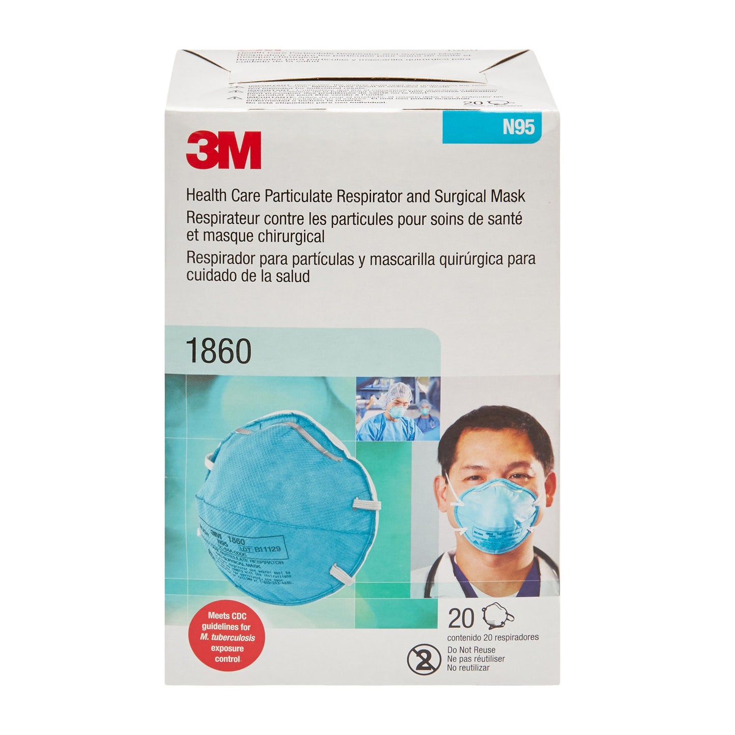 MASK, RESPIRATOR-DISP N95-MEDICAL ONESZ (20/BX 6BX/CS)
