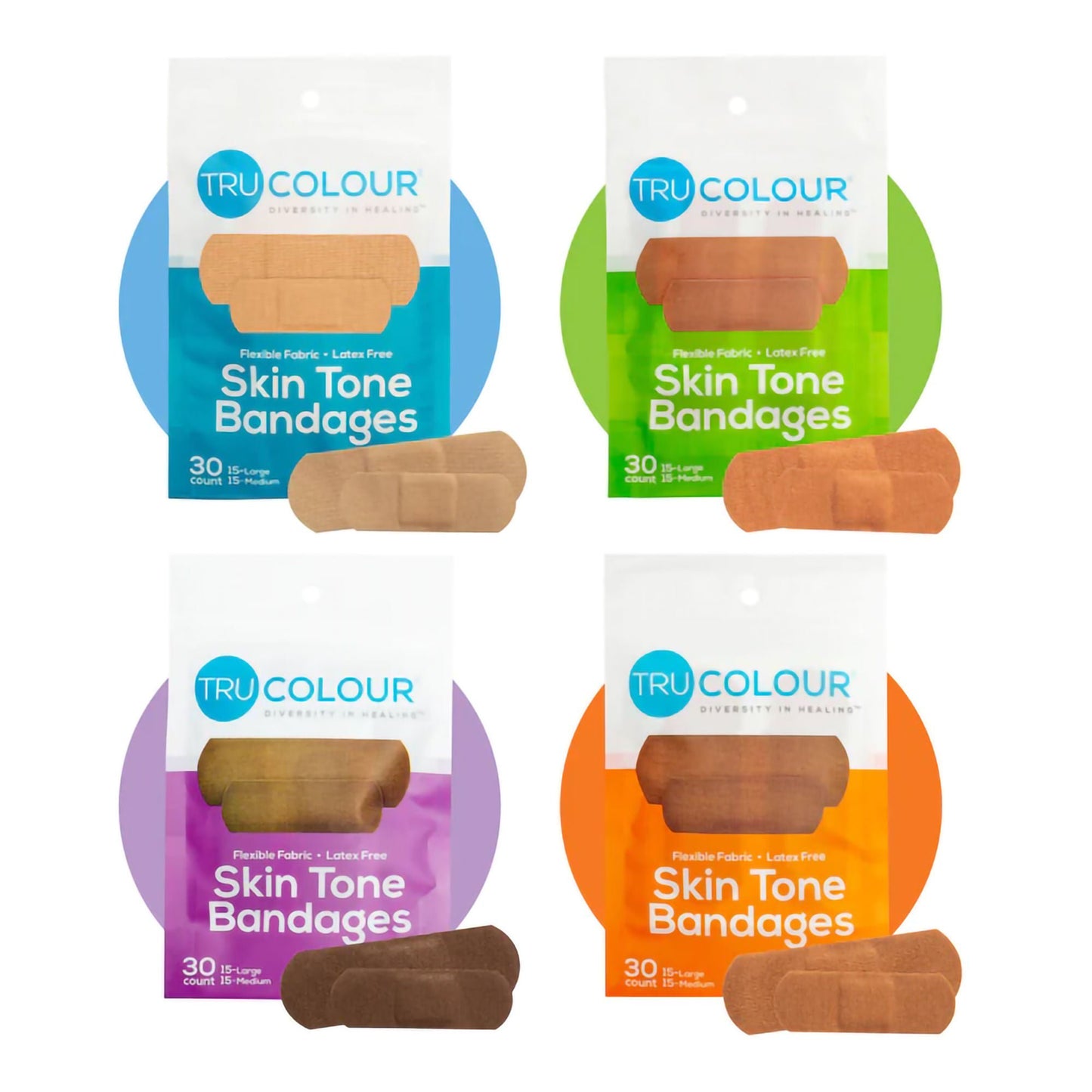 BANDAGE, ADH TRU-COLOUR MULTI TONE 1"X3" (120/PK 50PK/CS)