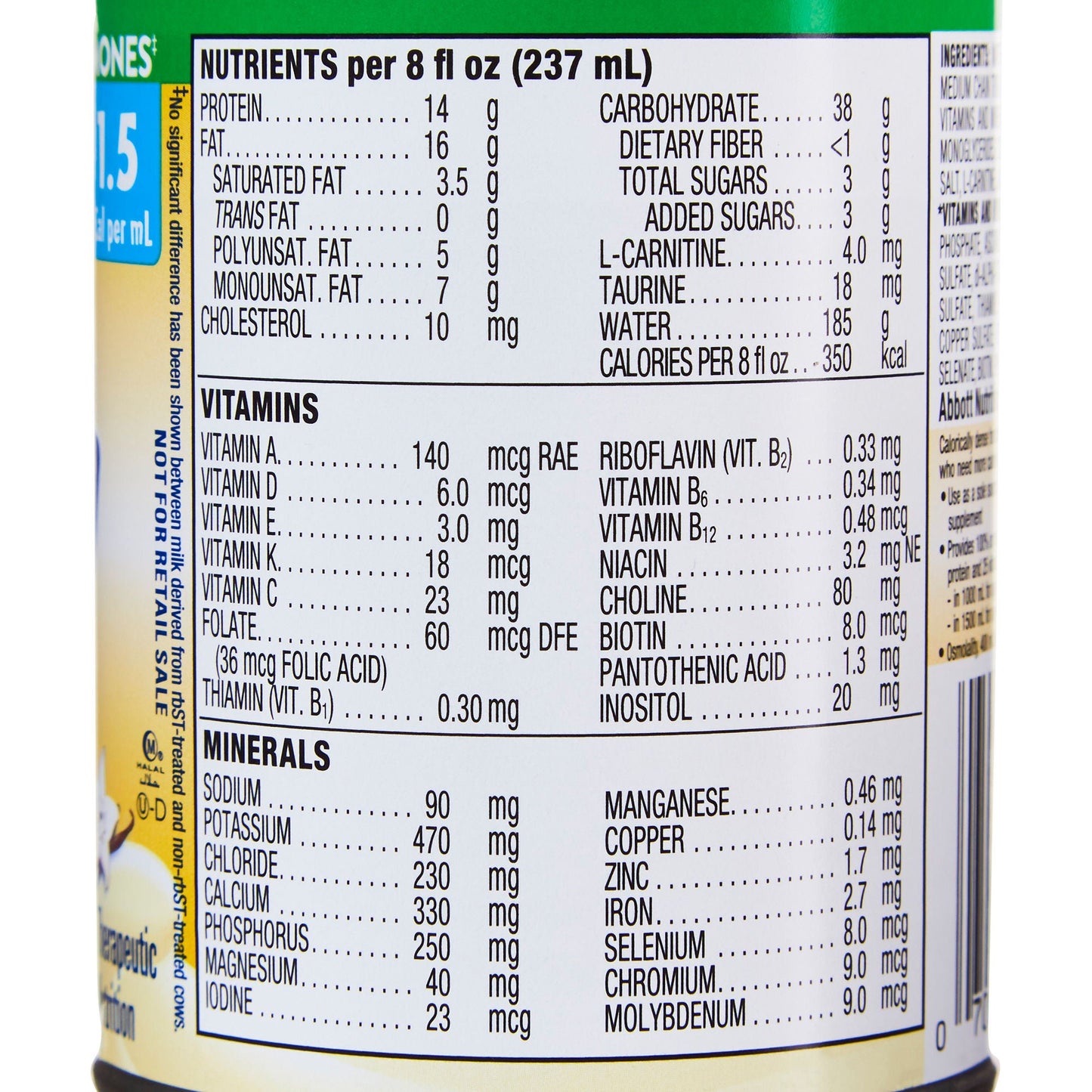 PEDIASURE, VANILLA 1.5 CAL 8OZ(24/CS)