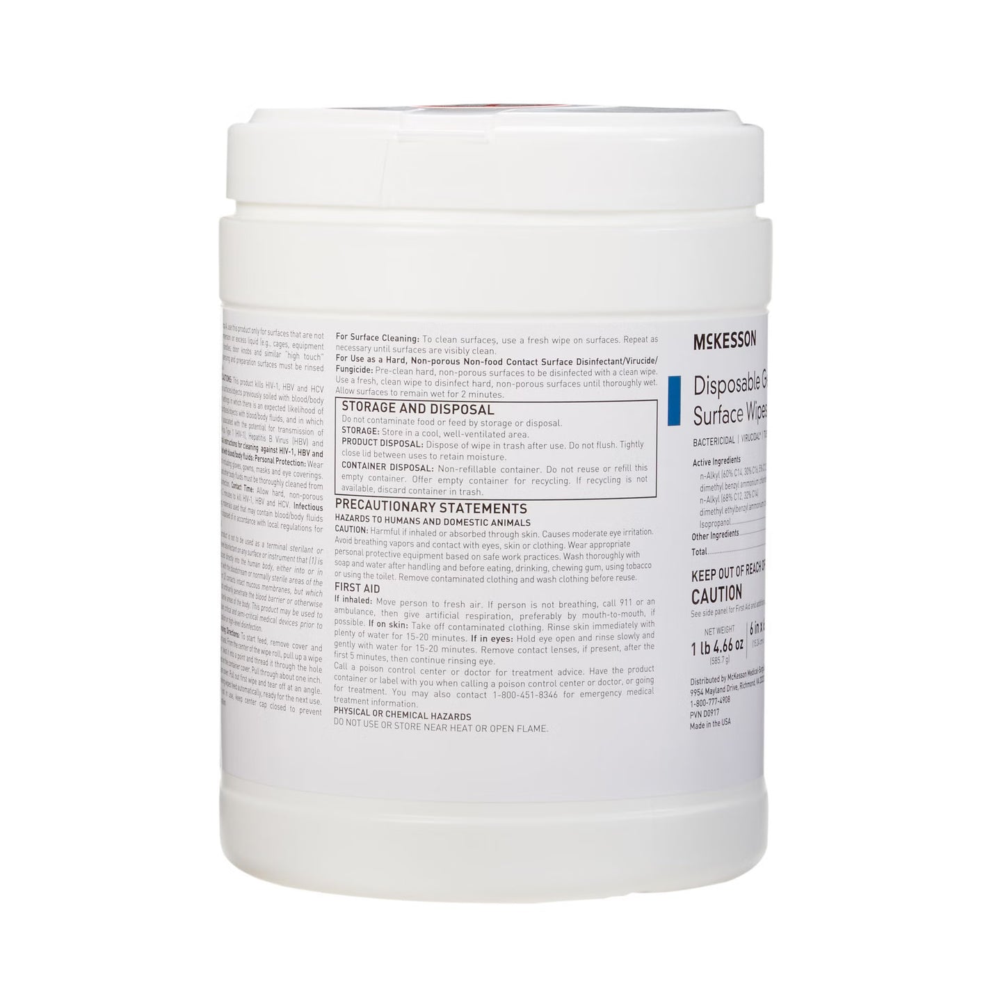 WIPE, GERMICIDE LG 6"X6.75" (160/BX 12BX/CS)