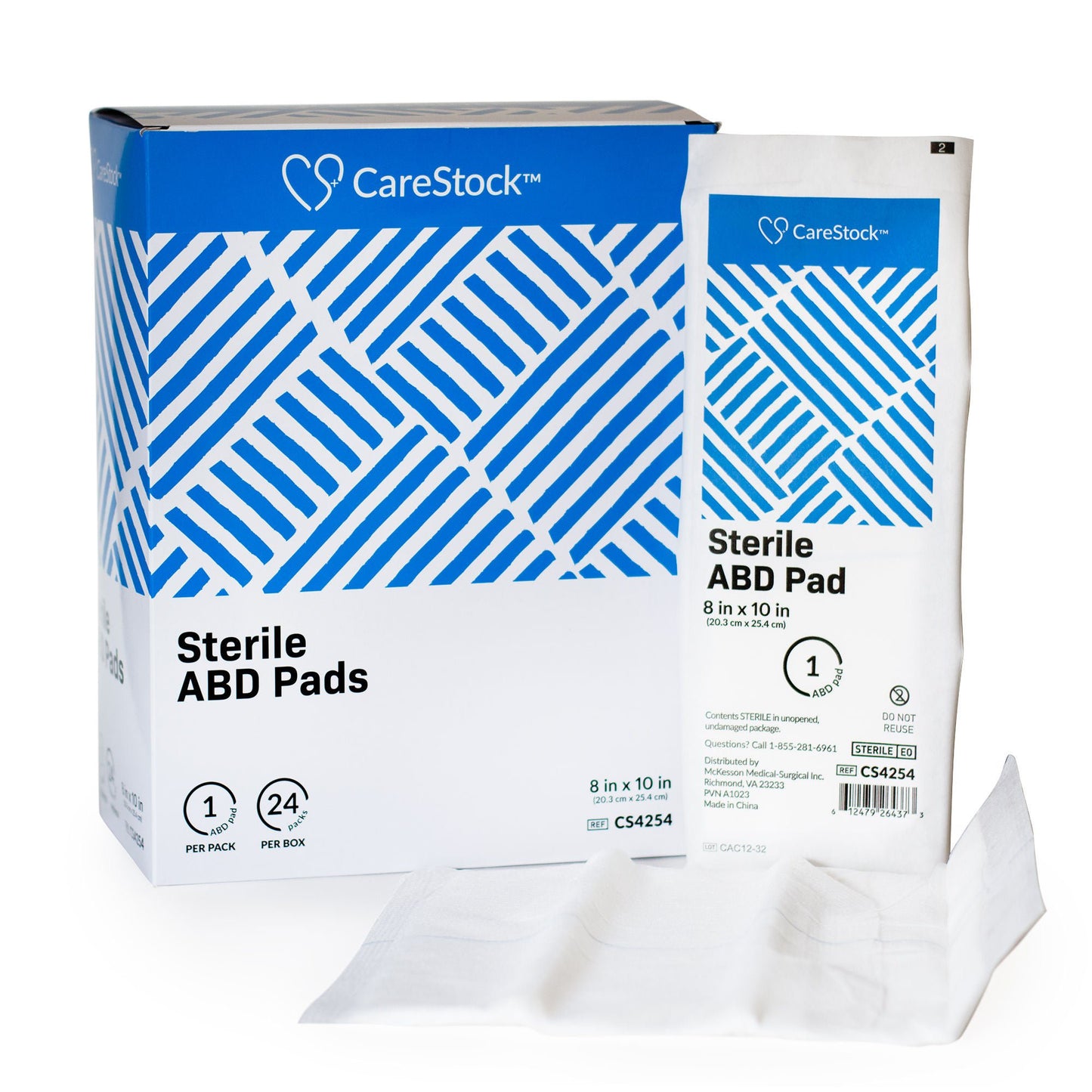 PAD, ABD COMBINE STR 8"X10" (1/PK 24PK/BX 15BX/CS)