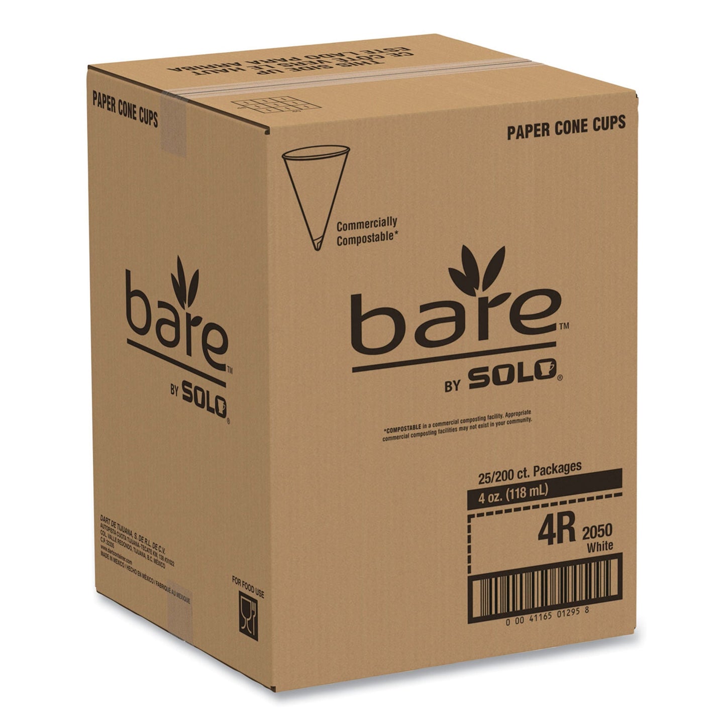CUP, PAPER CONE WHT 4OZ (200/SL 25SL/CS)