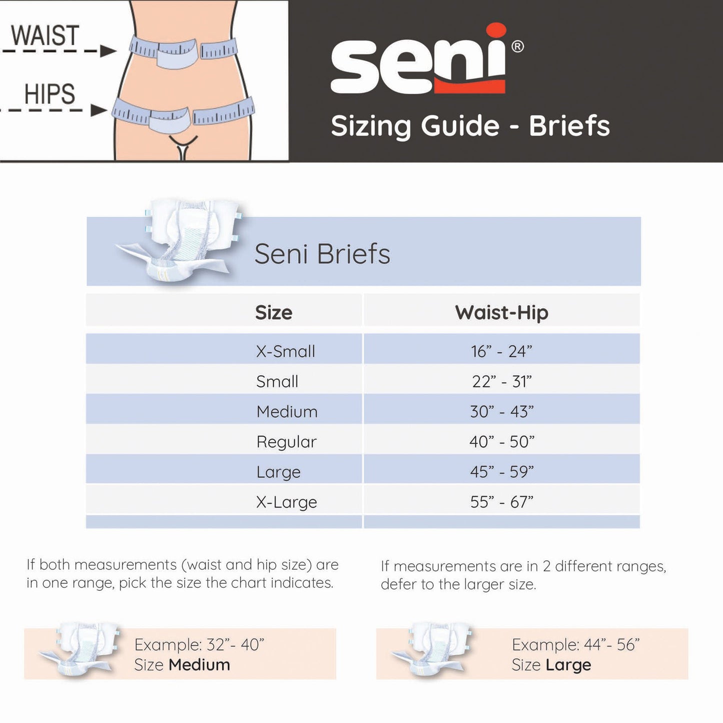 BRIEF, INCONT SENI SUPER MED 30"-43" (25/PK 3PK/CS)