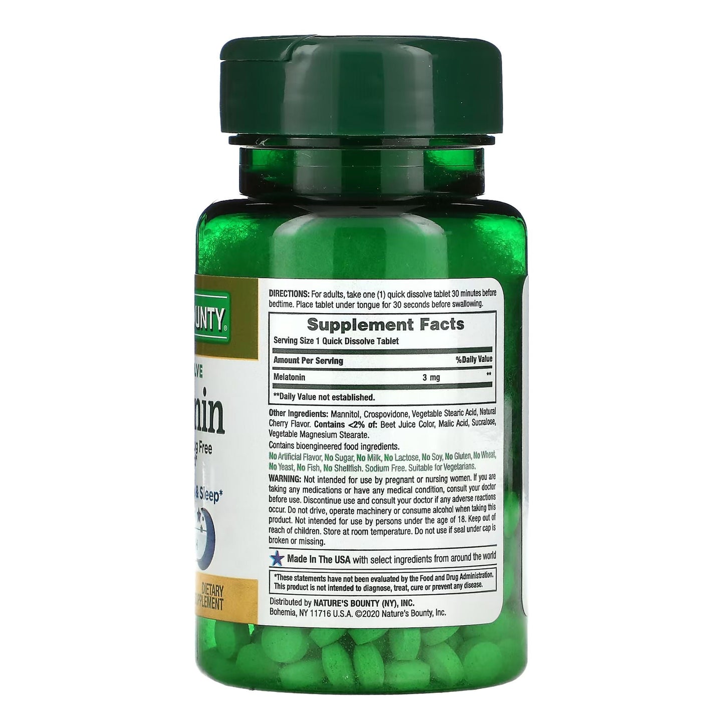 MELATONIN, TAB NATURES BOUNTY 3MG (120/BT)