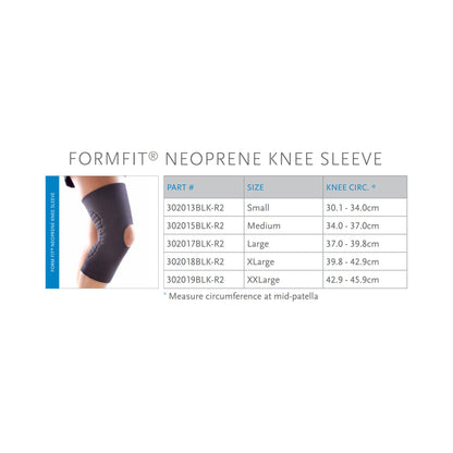 KNEE SLEEVE, NEOP OPN PATELLA 1/8" BLK LG