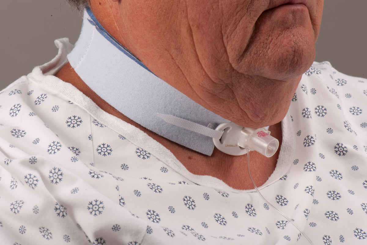 HOLDER, TRACH TUBE 1/2" WIDE NECKBAND 28" BLU (10/BX)