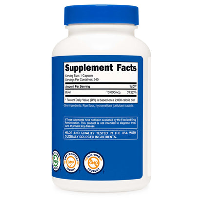 VITAMIN, CAP BIOTIN 10MG (240/BT 12BT/CS)