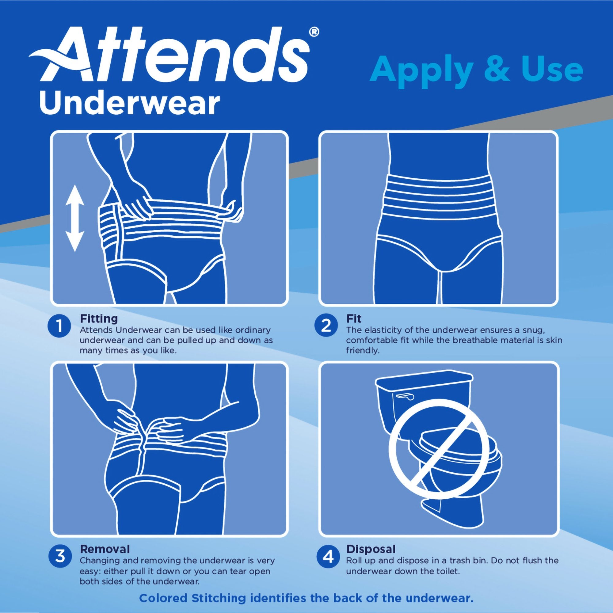 Attends® Adult Moderate Absorbent Underwear, Medium, White