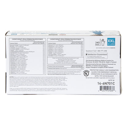 GLOVE, EXAM NITRL 2XLG N/S CHEMO 6.8C (100EA/BX 10BX/CS)