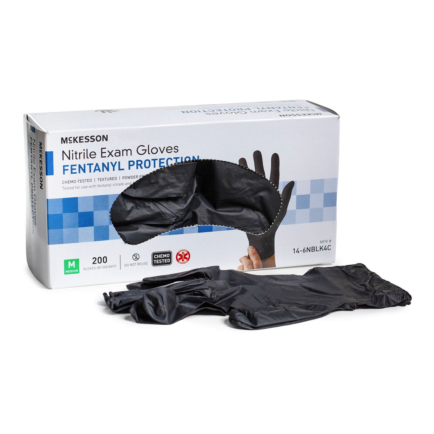 GLOVE, EXAM NTRL MED N/S CHEMO BLK (200/BX 10BX/CS)